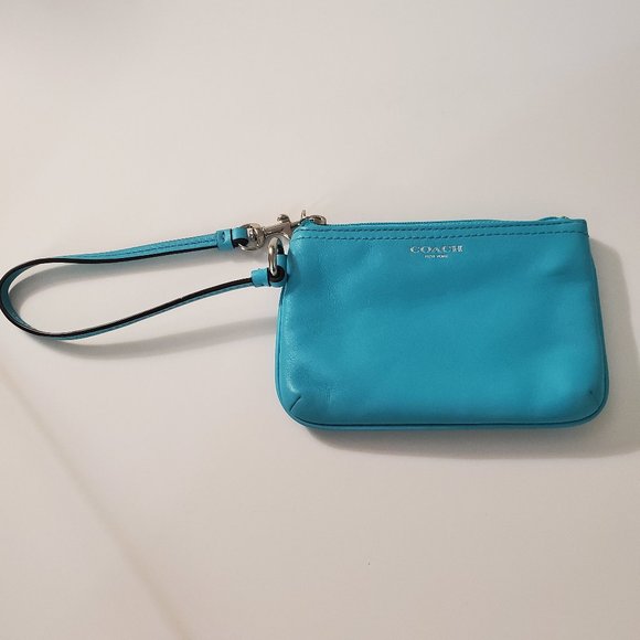Coach Handbags - Coach Robin Blue Wristlet
